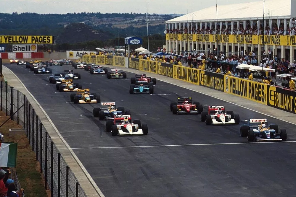 Nigel Mansell, Williams en t&ecirc;te au d&eacute;part de la course