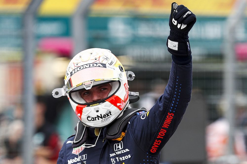 Polesitter Max Verstappen, Red Bull Racing, in Parc Ferme  