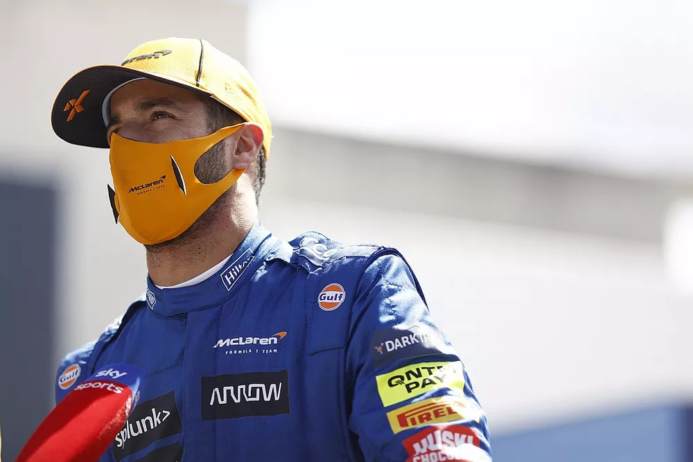Daniel Ricciardo, McLaren, is interviewed after Qualifying