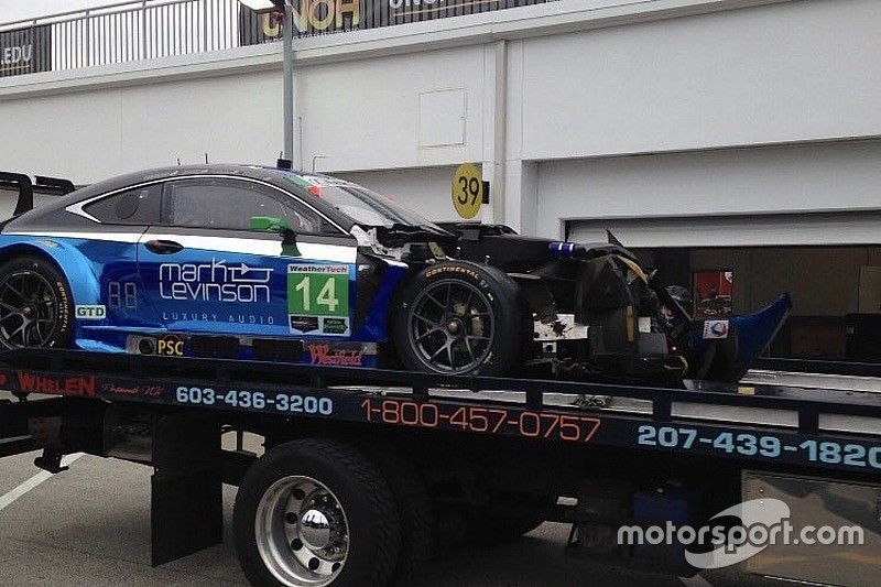 #14 3GT Racing Lexus RCF GT3 crash damage: Scott Pruett, Ian James, Gustavo Menezes, Sage Karam