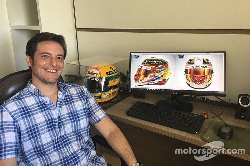 Ra&iacute; Caldato - Vencedor do concurso da pintura do capacete de Lewis Hamilton