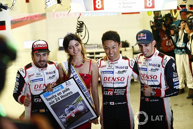 Pole-position voor #8 Toyota Gazoo Racing Toyota TS050: Sébastien Buemi, Kazuki Nakajima, Fernando Alonso