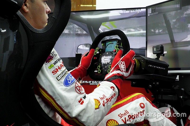 Scott McLaughlin on the DJR Team Penske simulator