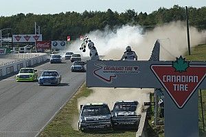 Truck race ends with contact-filled photo finish and a fight - video