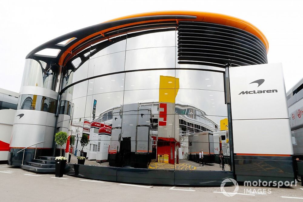 The McLaren Brand Centre hospitality unit in the paddock