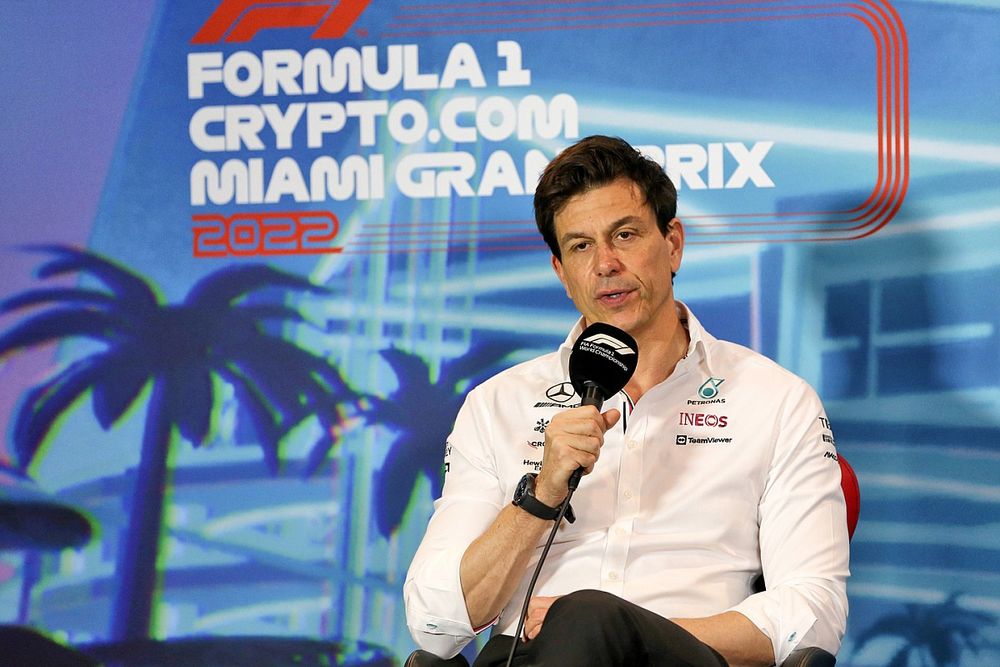 Toto Wolff, Team Principal and CEO, Mercedes AMG, in the team principals Press Conference