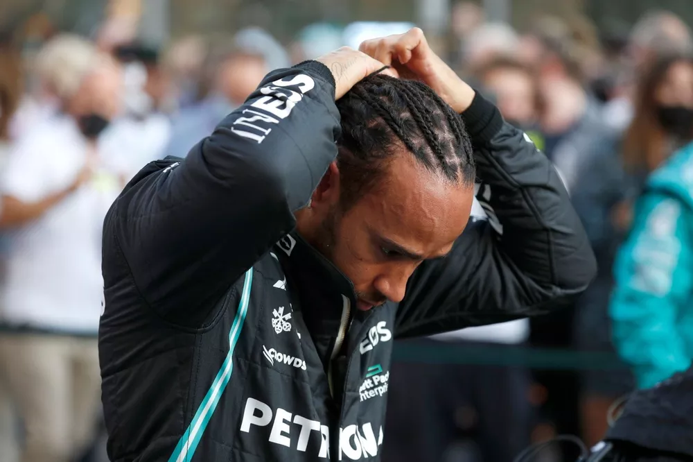 Lewis Hamilton, Mercedes, on the grid
