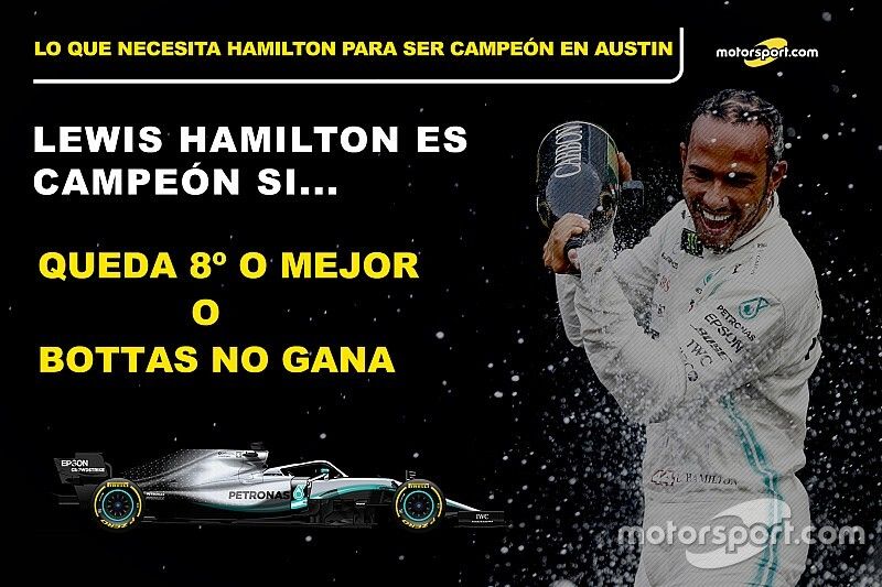 Lo que necesita Lewis Hamilton para ser campeón en Austin