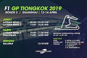 Jadwal lengkap F1 GP Tiongkok 2019