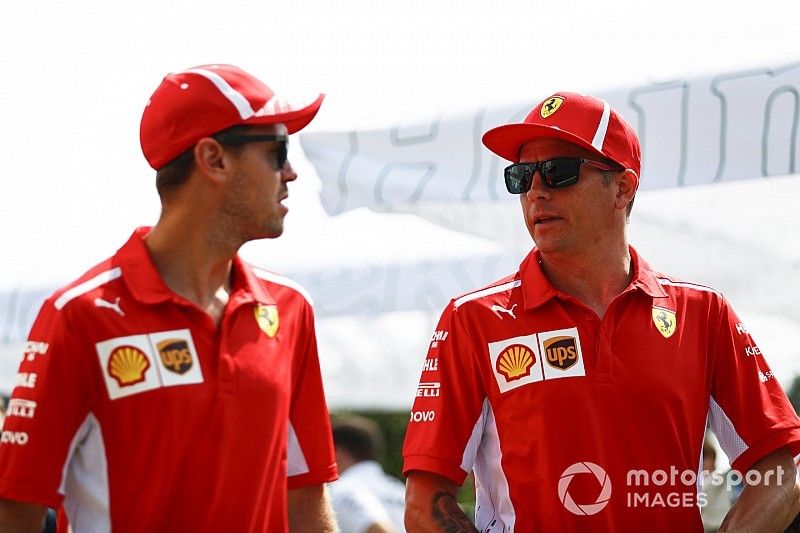 Kimi Raikkonen, Ferrari, and Sebastian Vettel, Ferrari