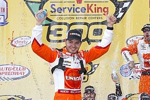 Larson takes Fontana Xfinity win after thrilling battle