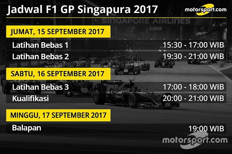 Jadwal lengkap F1 GP Singapura 2017