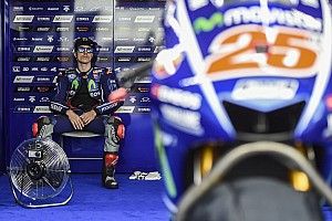 P1 Viñales in warm-up GP Argentinië, crash Abraham