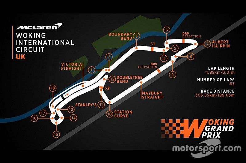 Woking International Circuit, mappa della pista