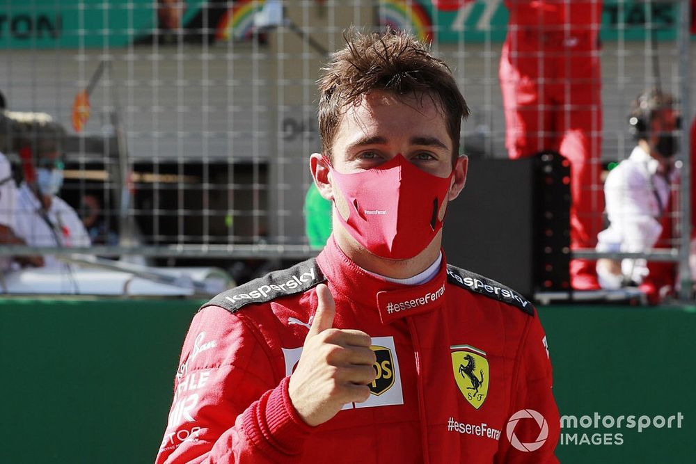 Charles Leclerc, Ferrari SF1000, celebrates after the race