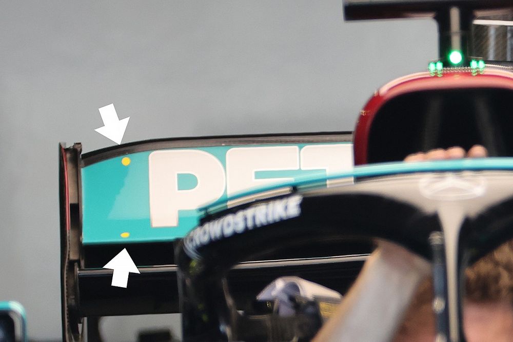 Mercedes F1 W12 rear wing detail