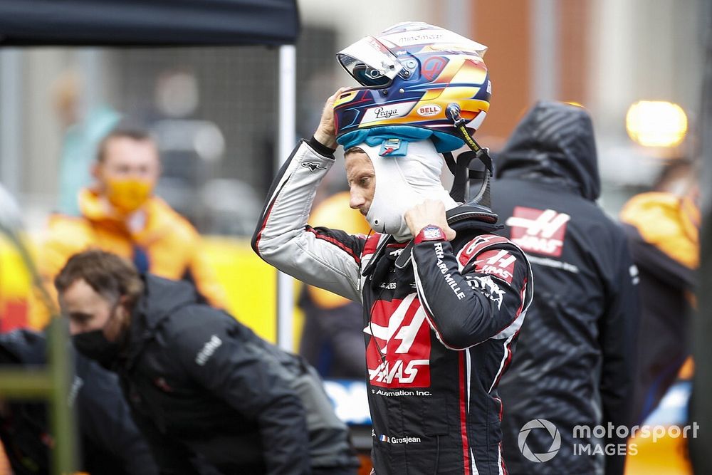 Romain Grosjean, Haas F1, on the grid