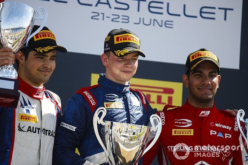 Podio: Robert Shwartzman, PREMA Racing, Pedro Piquet, Trident, Jehan Daruvala, PREMA Racing