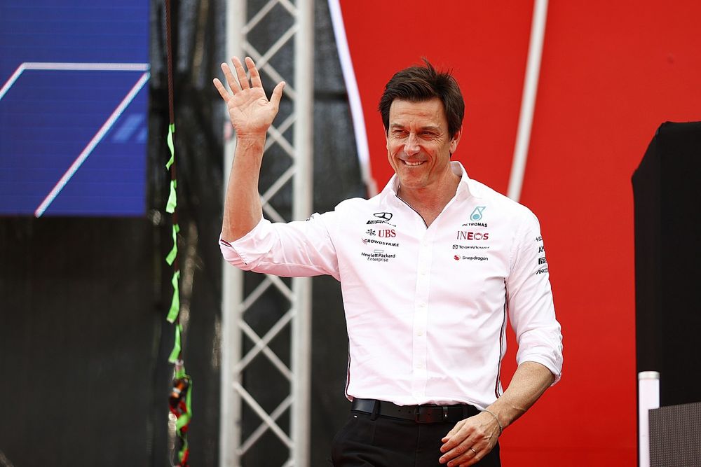 Toto Wolff, Team Principal and CEO, Mercedes-AMG, on stage