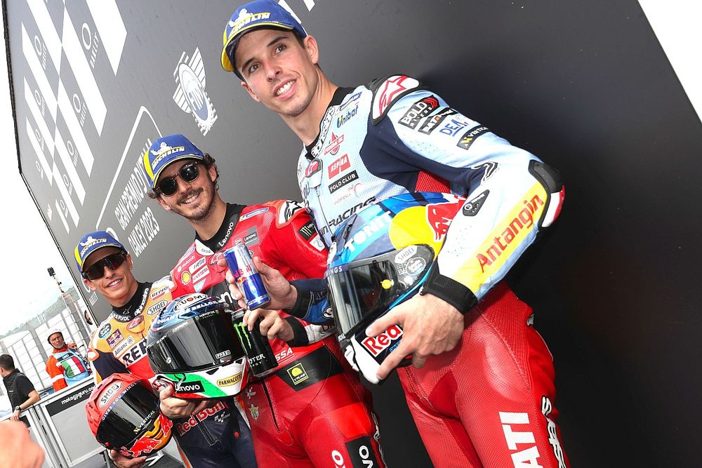 Top3 Marc Márquez, Repsol Honda Team, Francesco Bagnaia, Ducati Team, Alex Márquez, Gresini Racing