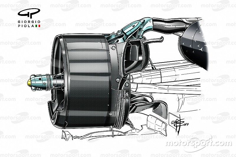 Технический анализ: спорный элемент в подвеске Mercedes W10