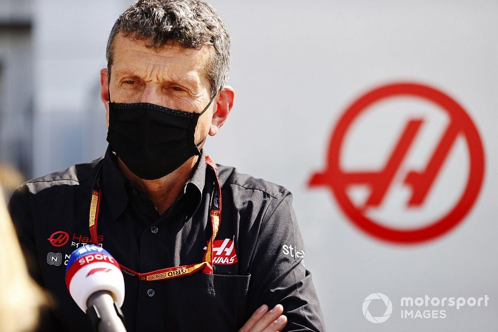 Guenther Steiner, Team Principal, Haas F1, is interviewed by Sky Sports F1