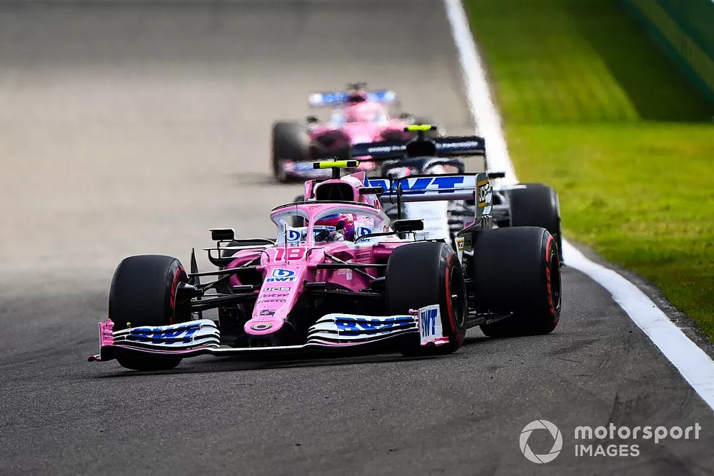 Lance Stroll, Racing Point RP20, Sergio Perez, Racing Point RP20