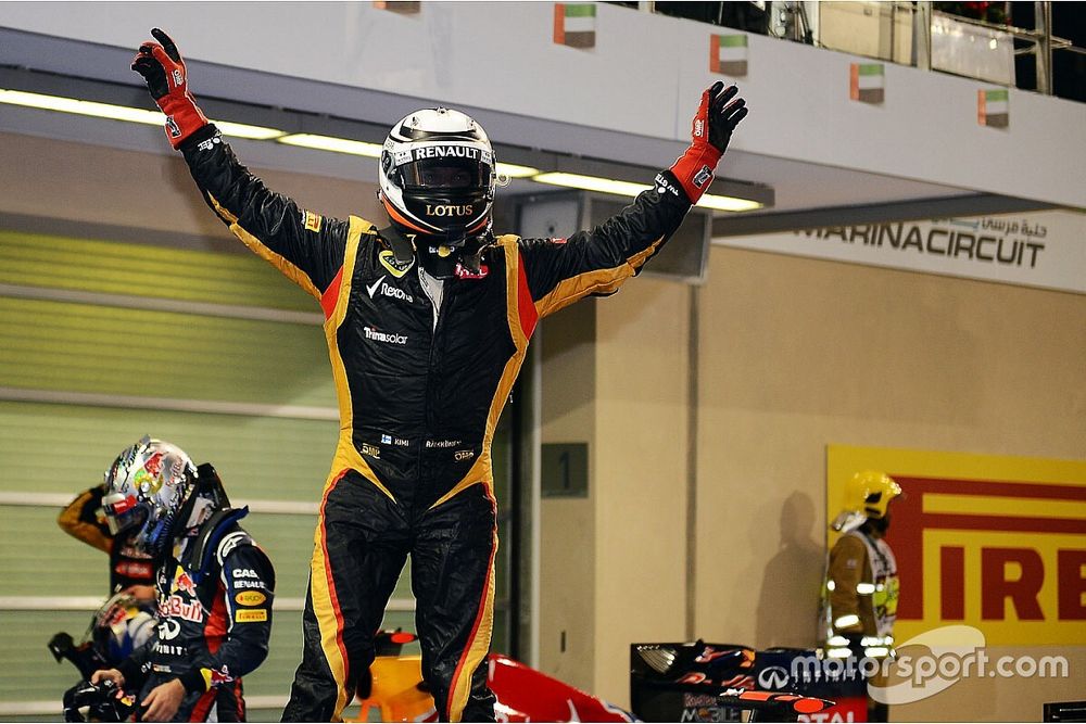 Race winner Kimi Raikkonen, Lotus F1 Team celebrates in parc ferme