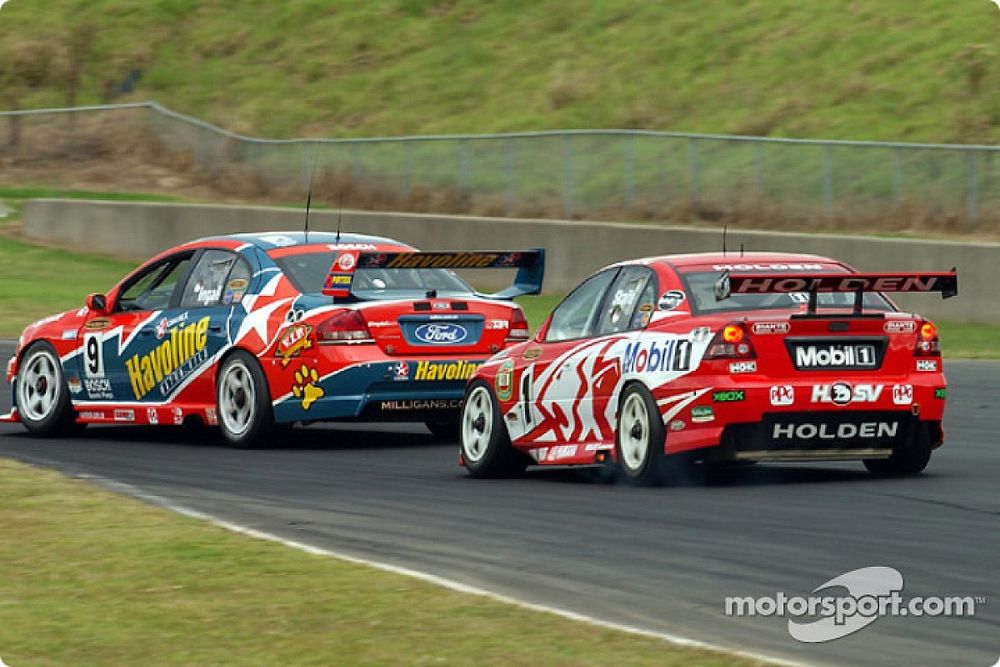 The Enforcer Russell Ingall keeping Mark Skaife at bay