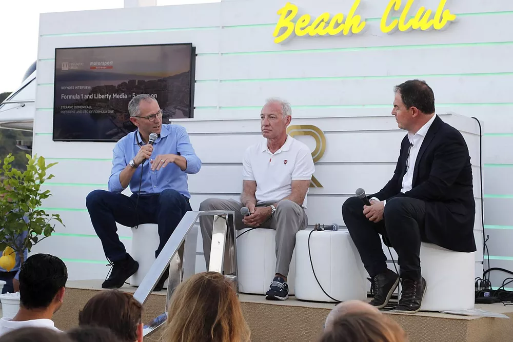 Stefano Domenicali
, F1 CEO, Greg Maffei, Liberty Media CEO, James Allen, President Motorsport Network
