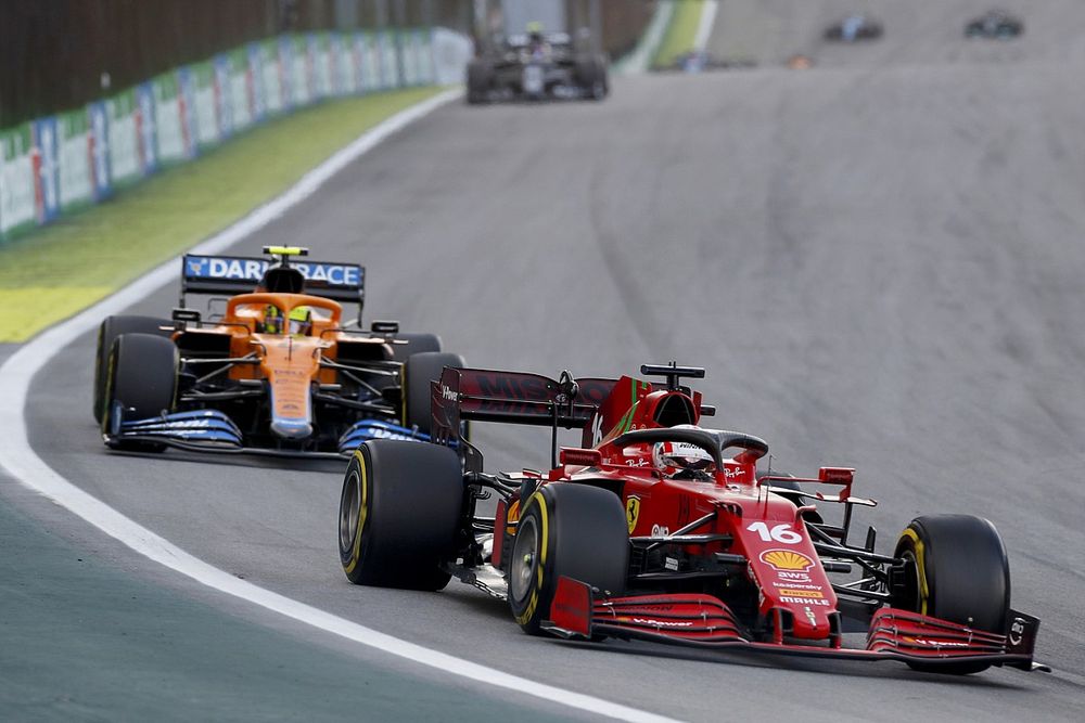 Charles Leclerc, Ferrari SF21, Lando Norris, McLaren MCL35M