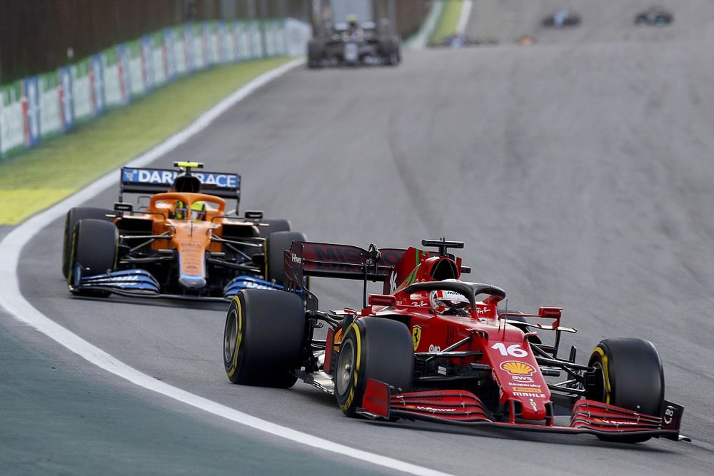 Charles Leclerc, Ferrari SF21, Lando Norris, McLaren MCL35M