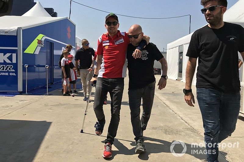 Jorge Lorenzo, Ducati Team, blessé après sa chute