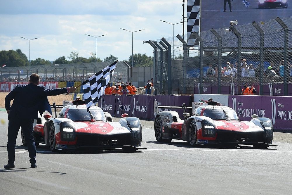 Race winners #7 Toyota Gazoo Racing Toyota GR010 - Hybrid Hypercar, Mike Conway, Kamui Kobayashi, Jose Maria Lopez, second place #8 Toyota Gazoo Racing Toyota GR010 - Hybrid Hypercar, Sebastien Buemi, Kazuki Nakajima, Brendon Hartley 