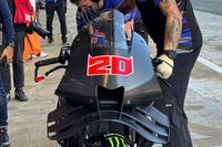 El nuevo aler&oacute;n delantero en voladizo que Yamaha prob&oacute; en Barcelona