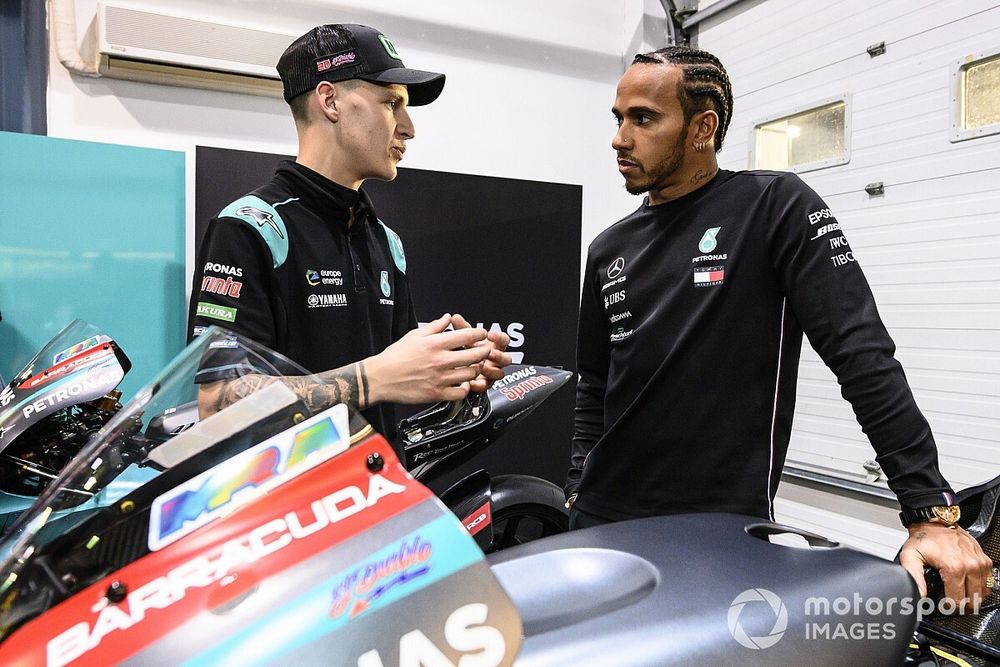 Lewis Hamilton, Fabio Quartararo, Petronas Yamaha SRT