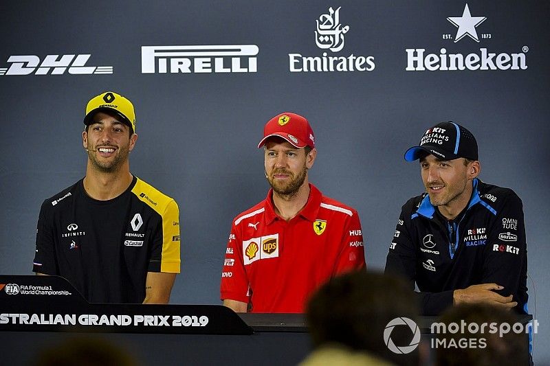 Daniel Ricciardo, Renault F1 Team, Sebastian Vettel, Ferrari y Robert Kubica, Williams Racing