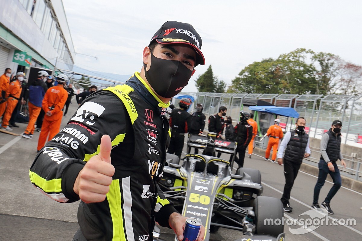 Sugo Super Formula: Sette Camara grabs shock pole