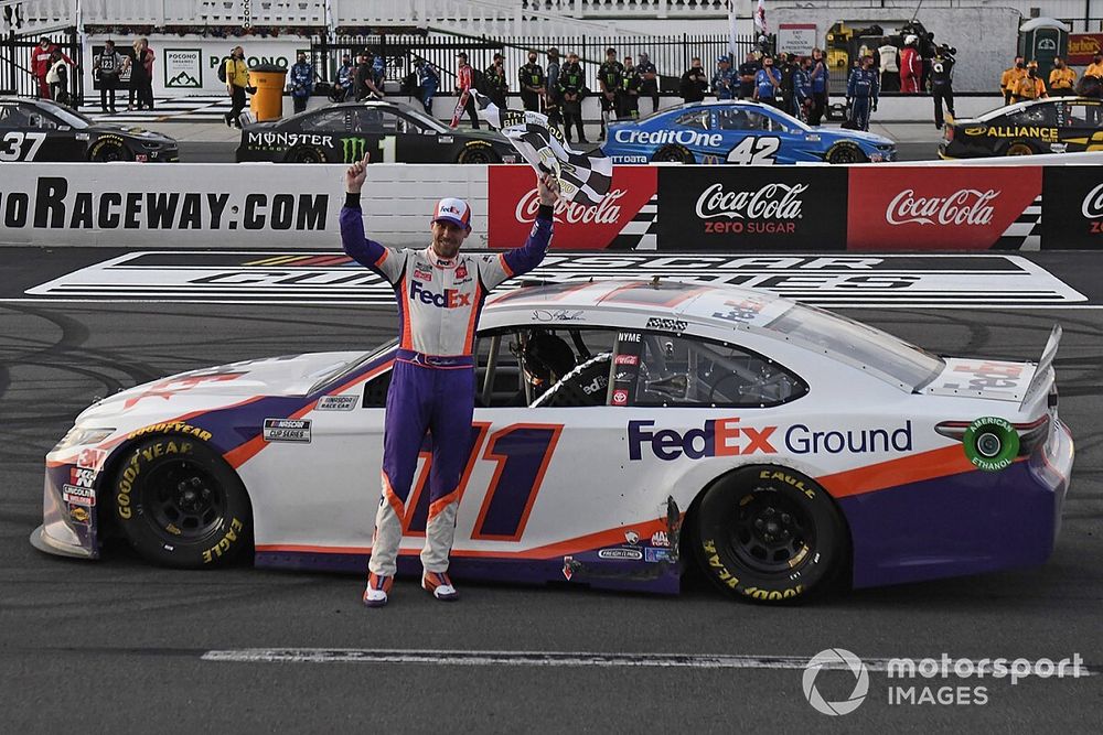 Ganador Denny Hamlin, Joe Gibbs Racing, Toyota Camry