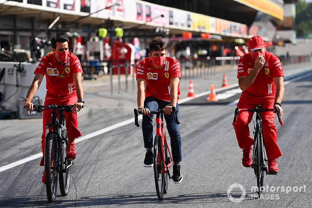 Charles Leclerc, Ferrari, cycles the circuit