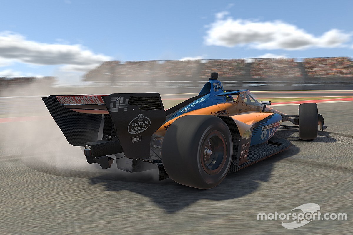 Ilyen dühös volt magára Norris, amikor megforgott az első online IndyCar futamán (videó)