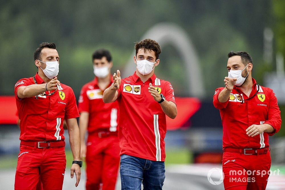 Charles Leclerc, Ferrari walks the track 