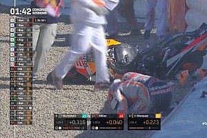 Márquez sufre una contusión cervical tras caerse en Jerez