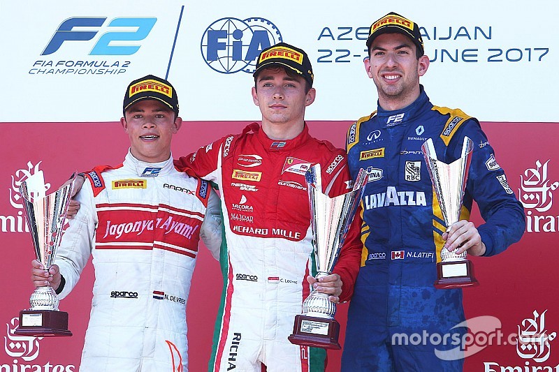 F2 Baku: De Vries pakt tweede plaats in chaotische hoofdrace