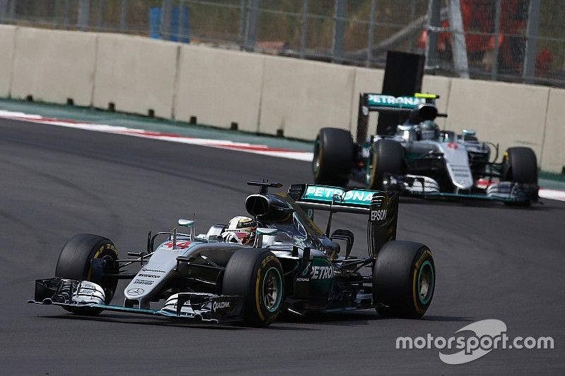 Lewis Hamilton, Mercedes AMG F1 W07 and Nico Rosberg, Mercedes AMG Petronas F1 W07