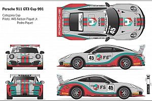 Veja carro de Nelsinho e Pedro Piquet para prova da Porsche