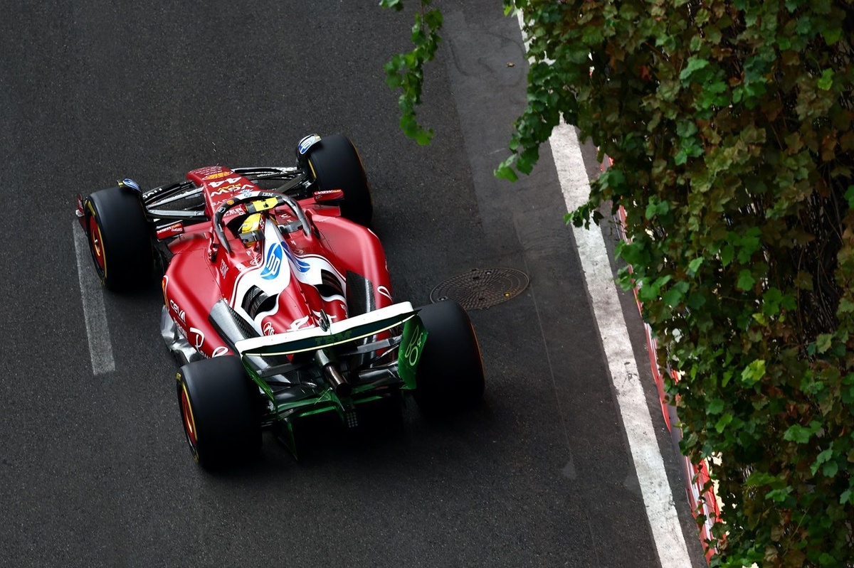 F1 Azerbaijan GP: Lewis Hamilton tops Ferrari 1-2 as both McLarens hit the wall in FP2