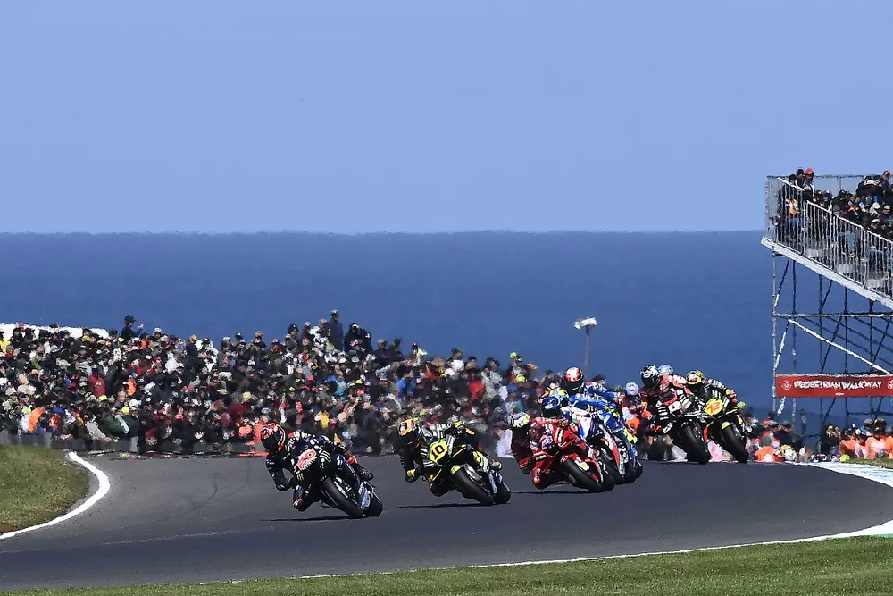 Fabio Quartararo, Yamaha Factory Racing, Luca Marini, VR46 Racing Team, et Jack Miller, Ducati Team