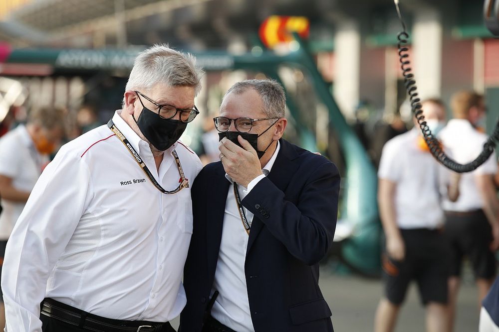 Ross Brawn, algemeen directeur Motorsport, en Stefano Domenicali, CEO Formule 1