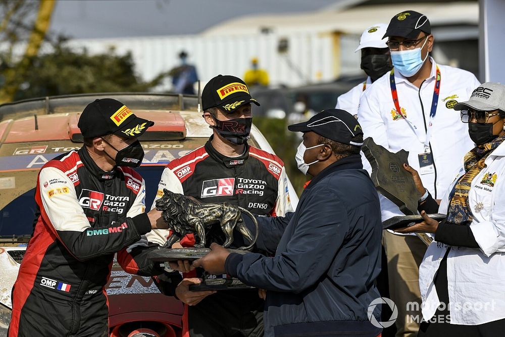 Podium: Winner Sébastien Ogier, Julien Ingrassia, Toyota Gazoo Racing WRT Toyota Yaris WRC